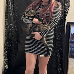 Black and white stripped dress